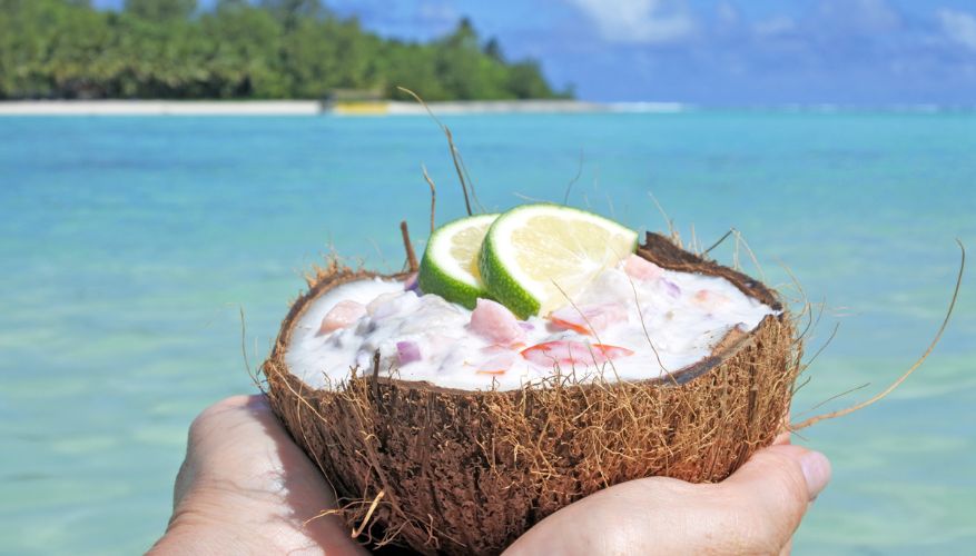 Raw fish salad in the Cook Islands